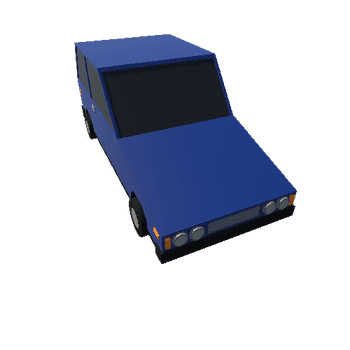 BLUE CAR Cartoon Vehicles Lowpoly